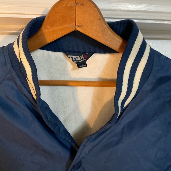 Vintage 90s Trax Blue Bomber Jacket with Hood and Zipper Closure - Picture 3 of 7